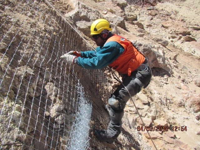 Inspección de talud minero